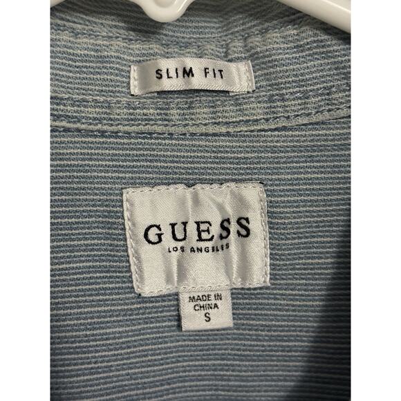 Guess Men's Denim, CottonBlend Button Up Shirt Sleeve Shirt - PRELOVED - Size S - Picture 4 of 11